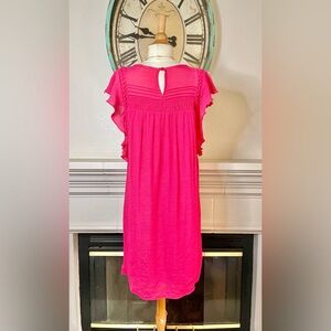 Indigo Rose Pink Flutter Sleeves Sundress